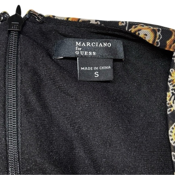 NWOT, Marciano by Guess, Black & Gold Paisley Pattern Dress, Small - Picture 4 of 11